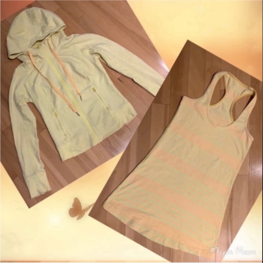 Lululemon Rejuvenate Hoodie Mellow Lemon Full Zip Up Hoodie/Jacket & Tank-size 6